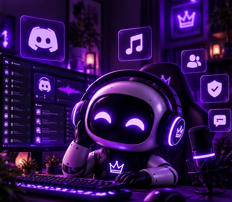 Benni Studios Bot – Roboter mit Kopfhörern am Gaming-Setup